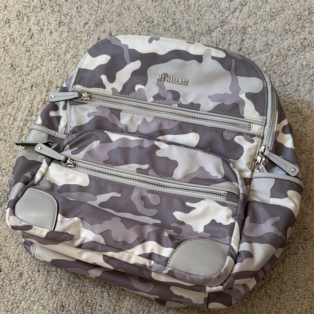 MZ Wallace Gray and White Camouflage Backpack